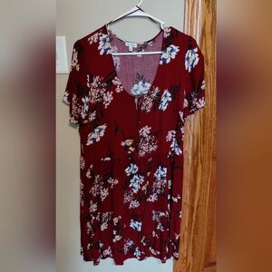 love, Fire Floral Red Dress